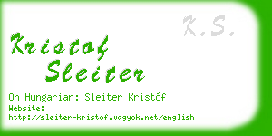 kristof sleiter business card